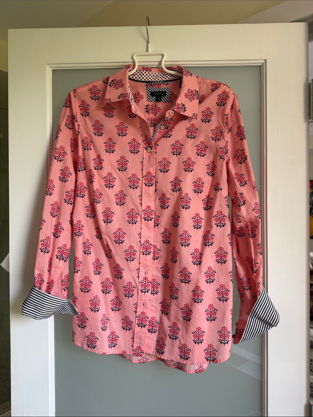 Talbots Pink Floral Button-Down Shirt